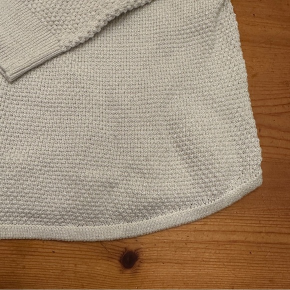 Gap White V Neck Sweater cotton blend with shimmer Women M - Picture 5 of 7
